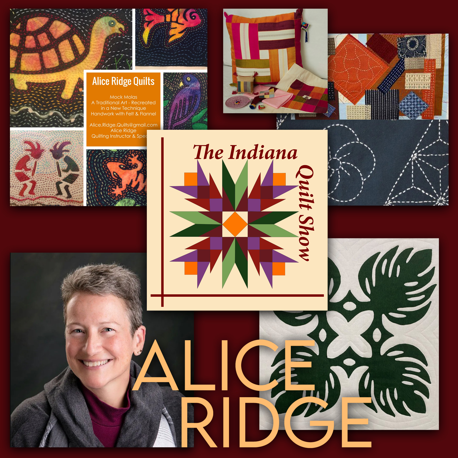 Alice Ridge teaching at the Indiana Quilt Show, September 24–26, 2026, Wayne County Fairgrounds, Richmond, Indiana